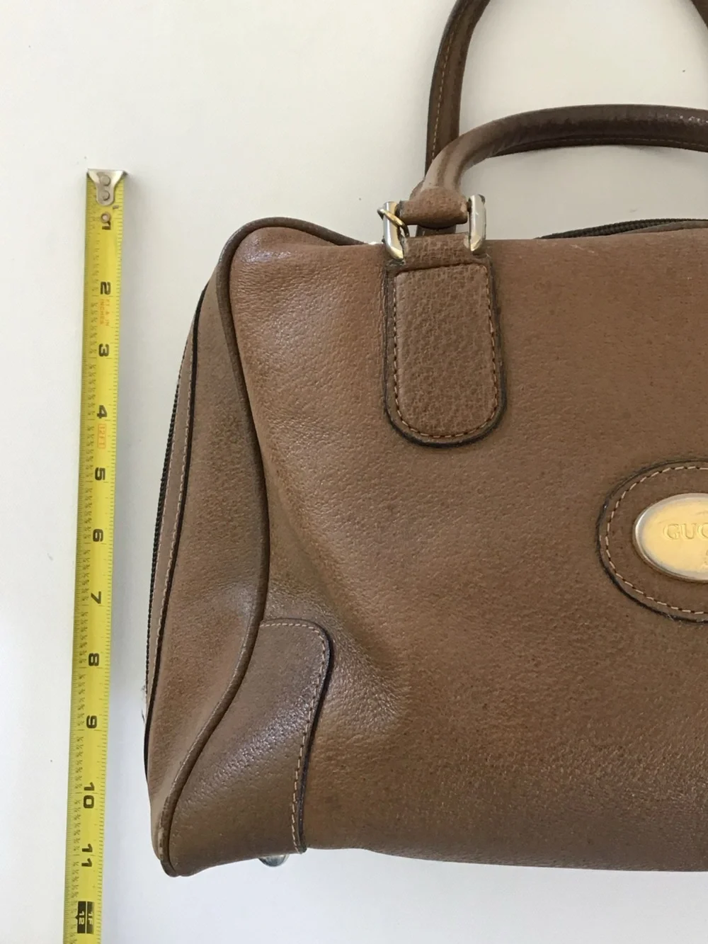Vintage Gucci Plus Brown Leather Satchel Handbag Italy - Picture 13 of 16